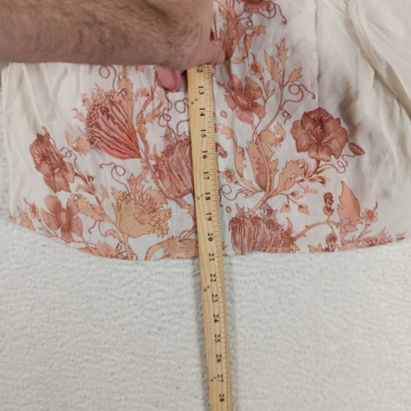 Anthropologie Florence Balducci Top Womens Medium Delicate Pintuck Blouse Floral - Picture 8 of 11